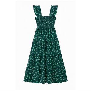 HILL HOUSE Ellie Nap Dress Green Botanical